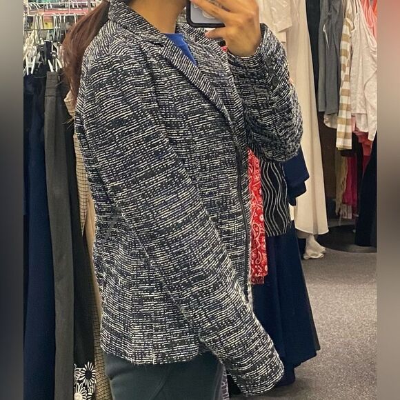 CABI Ladies 4 BLue & Black Twill Suit Jacket - Picture 5 of 8